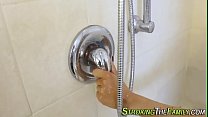 Showering stepteen jizz faced and rammed with bigdick in hd